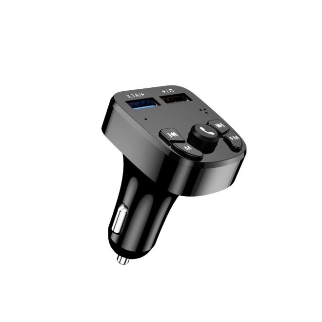 Szivargyújtós FM Transmitter Bluetooth 5.0, MP3 lejátszás 2 x USB Telefon Gyors Töltővel (Jellico - F10)