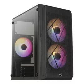   Aerocool CS-107-A-BK-v2 Mesh FRGB Window Black microATX gépház