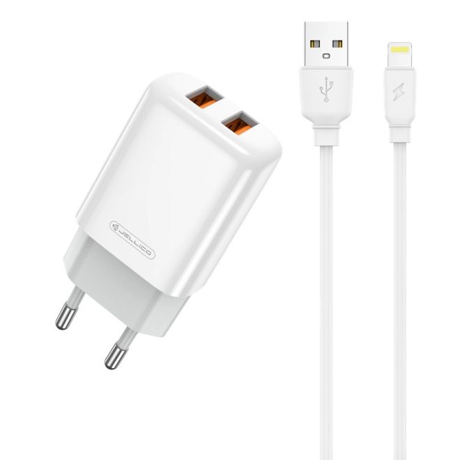 Apple iPhone-hoz 12W Telefon Gyorstöltő 2 x USB + Lightning Kábel