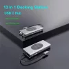 13-in-1 több portos USB-C HUB | vezeték nélküli töltővel | HDMI, VGA, 3xUSB-C (2.0 és 3.0) , 3xUSB (2.0 és 3.0) SD/microSD kártya olvasó, 3,5mm jack audio csatlakozó, RJ-45 LAN (Internet, Gigabites)