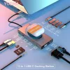 13-in-1 több portos USB-C HUB | vezeték nélküli töltővel | HDMI, VGA, 3xUSB-C (2.0 és 3.0) , 3xUSB (2.0 és 3.0) SD/microSD kártya olvasó, 3,5mm jack audio csatlakozó, RJ-45 LAN (Internet, Gigabites)