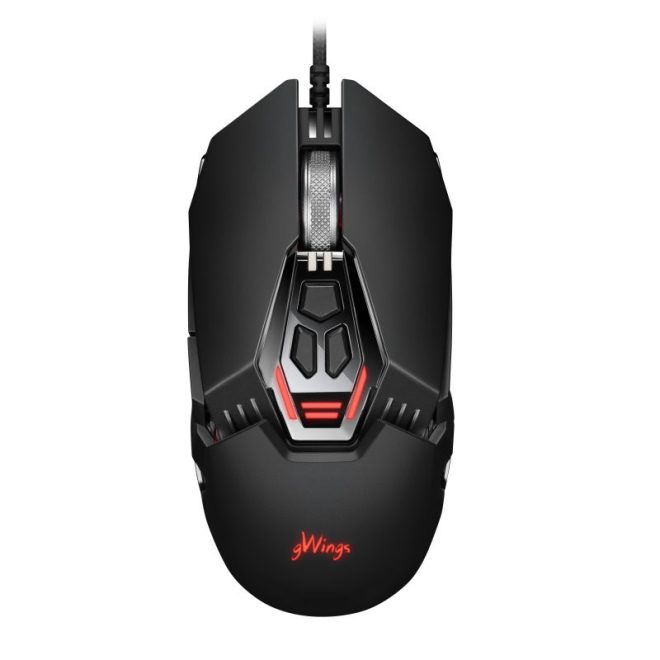 gWings Spider 9x7m Gaming, Gamer Egér 12.800 DPI, fekete (GW9X7M)