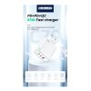 Univerzális 65W GaN Telefon és Tablet Gyorstöltő 3 USB portos, 2xUSB-C (Type-C) és 1xUSB + 1m USB-C to USB-C Kábel