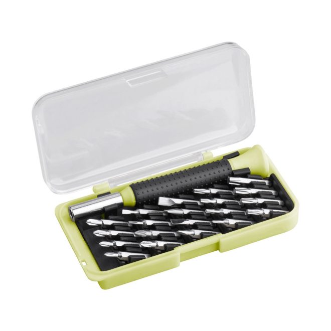 EXTOL® CRAFT Órás csavarhúzó készlet 22db C. V. bitekkel, összecsukható tartóban (919601)