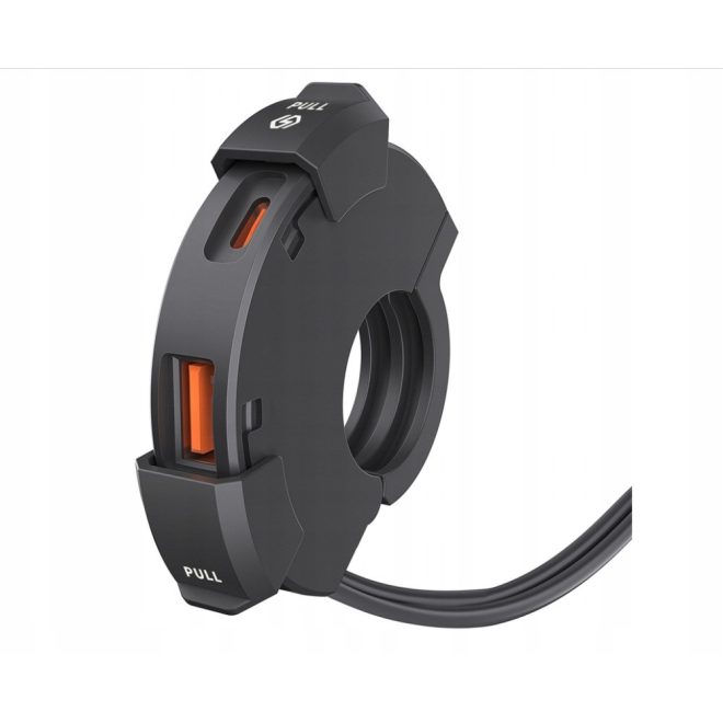 D0131 Motoros Telefon USB és USB-C Gyorstöltő 18W, IP65 vízálló