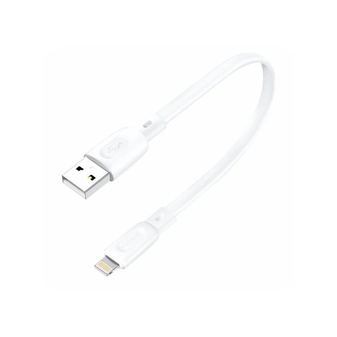 USB to Lightning 25cm rövid adat és töltőkábel kábel, fehér, Apple iPhone-hoz