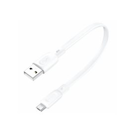   USB to Micro USB 25cm rövid adat és töltőkábel kábel, fehér (Foneng - X107)