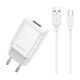 Univerzális 12W Gyors Töltő (5V 2,4A) USB Telefon és Tablet Töltő, Adapter, Fehér, USB-C kábellel (EU01)
