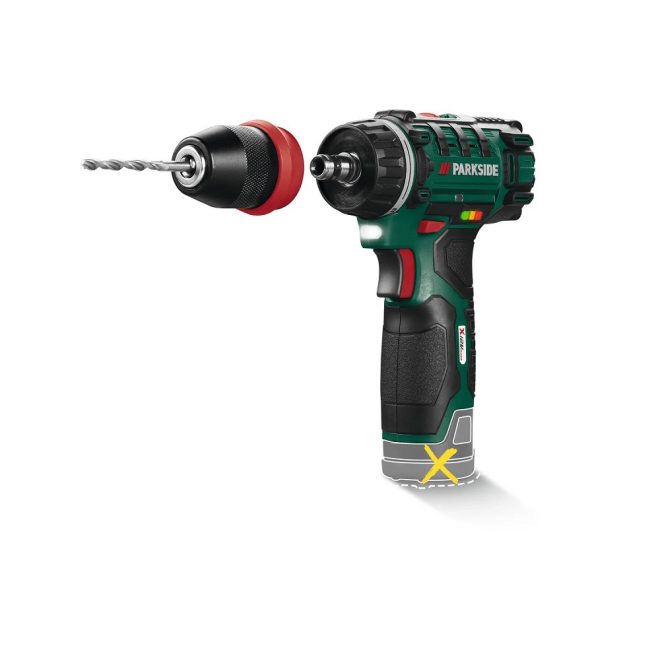 PARKSIDE® Akkus Fúrógép és Csavarbehajtó Cserélhető Tokmánnyal 12V-os (PBSA 12 E4)