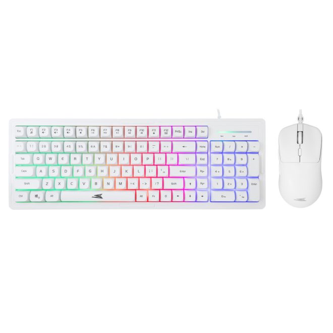 Baracuda ORCA-W gamer combo RGB világítós fehér angol kiosztású gamer billentyűzet + egér (BGC-011W-US)