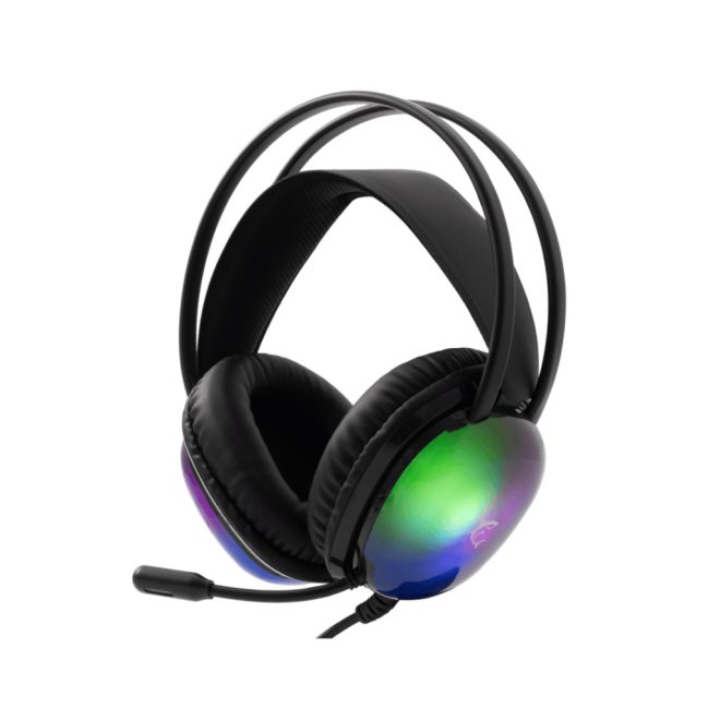 White Shark PEACOCK fekete vezetékes RGB Gamer Fejhallgató (GH-2444B)