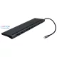 USB-C HUB 12 portos dokkoló HDMI, VGA, USB-C, SD/microSD kártya olvasó, RJ-45 (Internet), 3,5mm audio, 4db USB portokkal