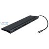 USB-C HUB 12 portos dokkoló HDMI, VGA, USB-C, SD/microSD kártya olvasó, RJ-45 (Internet), 3,5mm audio, 4db USB 3.0 portokkal