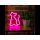 Cica mintás LED neon lámpa, falra akasztható világítás,USB csatlakozóval, rózsaszín