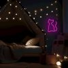 Cica mintás LED neon lámpa, falra akasztható világítás,USB csatlakozóval, rózsaszín