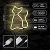 Cica mintás LED neon lámpa, falra akasztható világítás,USB csatlakozóval, sárga