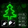 Karácsonyfa mintás LED neon lámpa, falra akasztható világítás, USB csatlakozóval, zöld