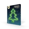 Karácsonyfa mintás LED neon lámpa, falra akasztható világítás, USB csatlakozóval, zöld