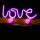 Love feliratos LED neon lámpa, falra akasztható világítás, USB csatlakozóval, rózsaszín