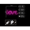 Love feliratos LED neon lámpa, falra akasztható világítás, USB csatlakozóval, rózsaszín