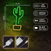 Kaktusz mintás LED neon lámpa,falra akasztható világítás, USB csatlakozóval, narancssárga és zöld