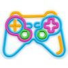 Gamepad feliratos LED neon lámpa,falra szerelhető világítás, USB csatlakozóval, multicolor