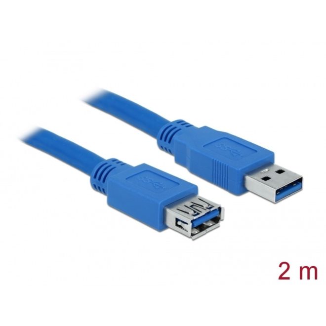 2m kék USB 3.0-s hosszabbító kábel (Delock)