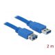 2m kék USB 3.0-s hosszabbító kábel (Delock)
