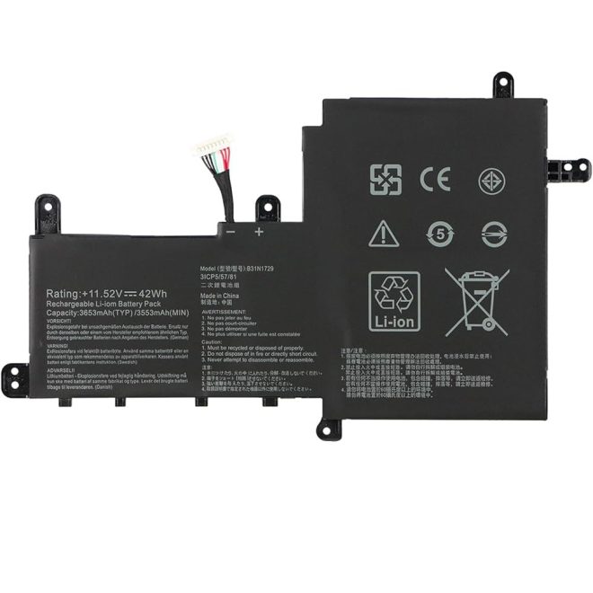 Asus VivoBook X530UN Laptop akkumulátor, új, gyárival megegyező minőségű helyettesítő, 3 cellás (3550mAh)