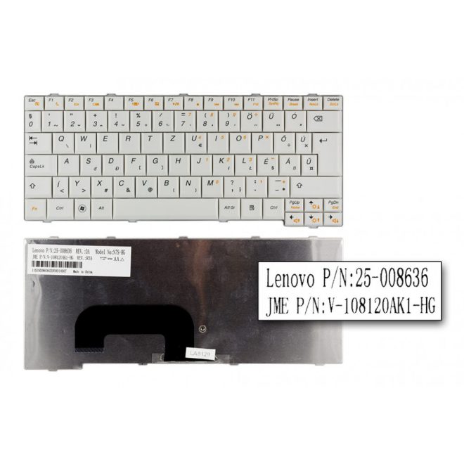 Lenovo IdeaPad S12 gyári új magyar fehér billentyűzet (25-008636)