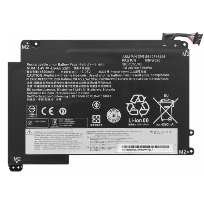 Lenovo ThinkPad Yoga 460 Laptop akkumulátor, új, gyárival megegyező minőségű helyettesítő, 3 cellás (4540mAh)