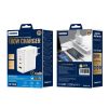 Univerzális 100W GaN Hálózati Telefon, Tablet, Kamera és Fényképezőgép Gyors Töltő, 2db USB-C, és 1db USB-A aljzattal + 1m USB-C to USB-C Kábel (Jellico - C118)