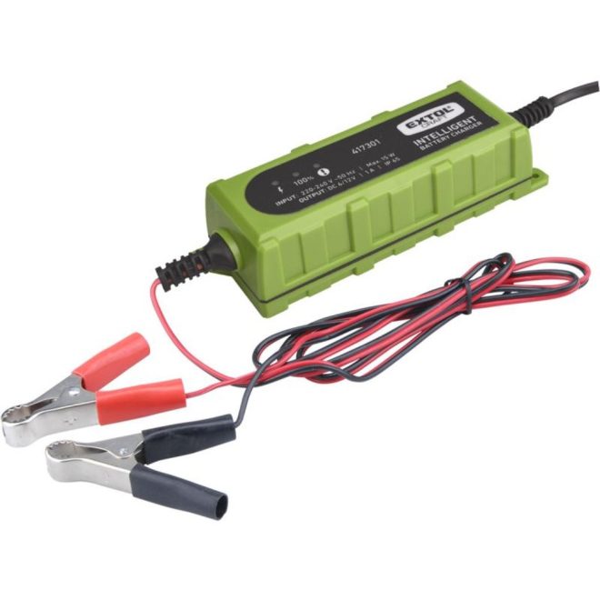 EXTOL® Craft 12V/6V Autós Akkutöltő, mikroprocesszoros, intelligens (417301)