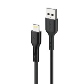   Apple iPhone-hoz, iPad-hez 1m Lightning to USB 3A töltő kábel, Fekete (Foneng - X36)