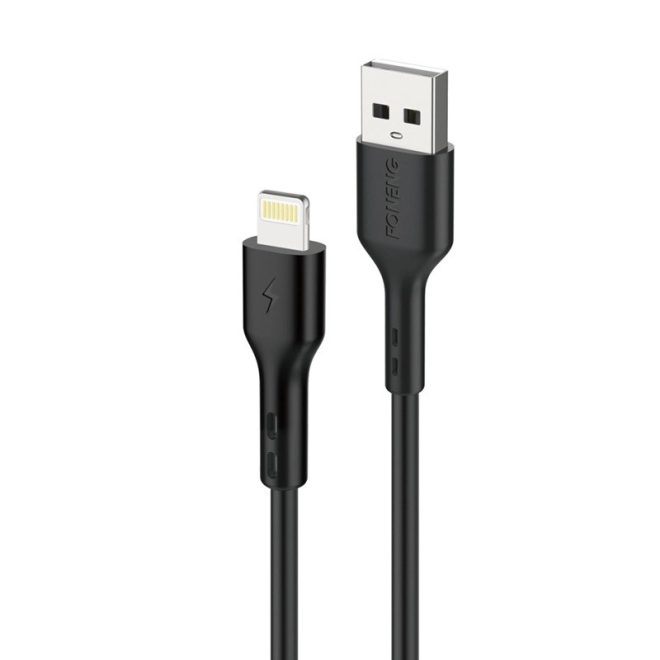 Apple iPhone-hoz, iPad-hez 1m Lightning to USB töltő kábel, Fekete