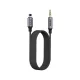 Lightning - 3,5mm audio jack összekötő kábel 1m, cipőfűző mintás fekete design - tiszta hangátvitel, tartós kialakítás, kompatibilis iPhone és iPad készülékekkel (FONENG — BM31)