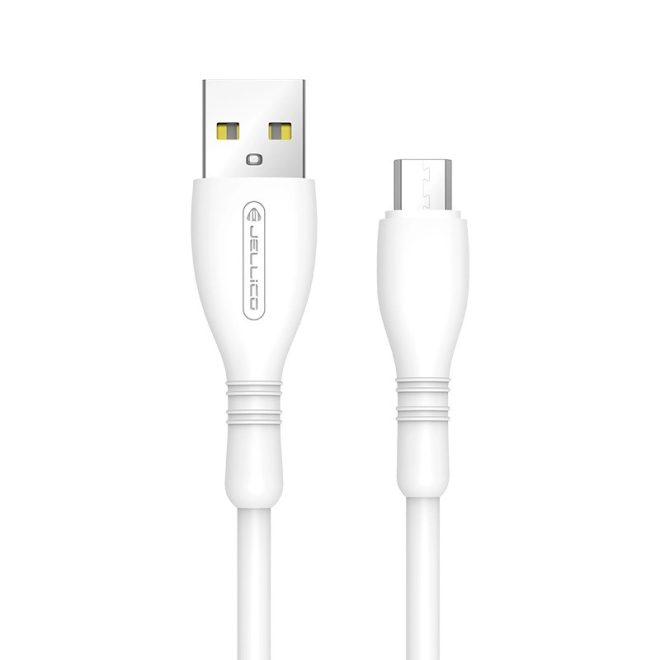 MicroUSB - USB 1m összekötő kábel, Fehér