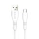 MicroUSB - USB 1m összekötő kábel, Fehér