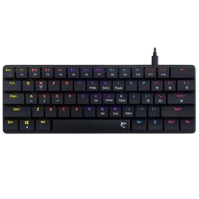 White Shark NAGAMAKI RGB világítós angol kiosztású ALACSONY PROFILÚ MECHANKIUS fekete gamer billentyűzet, piros kapcsolók (GK-006111-B/R-US)