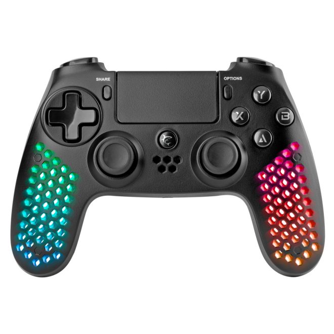 White Shark LEGATUS GPW-4009 RGB Vezeték Nélküli Kontroller, Android/iOS/Win PC/PS4/PS3 Digitális Wireless BlueTooth Gamepad, fekete (GPW-4009)