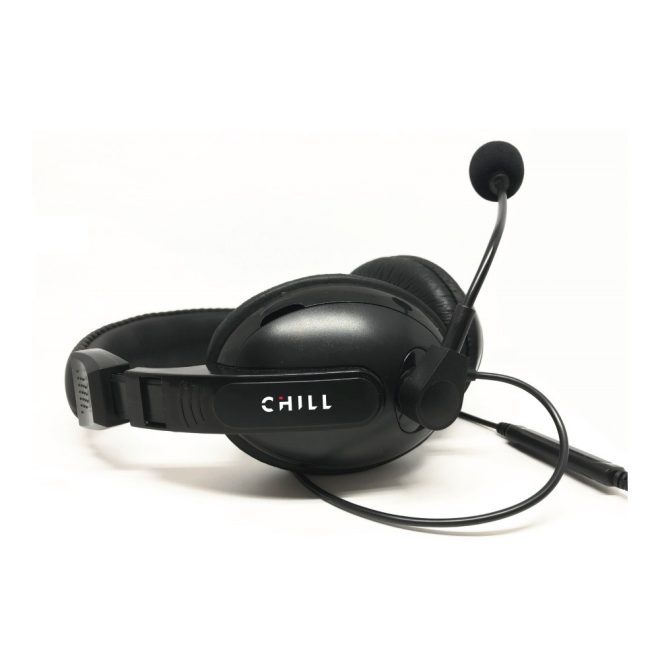 Chill sztereó fejhallgató, headset mikrofonnal, 2m kábellel (CH001)