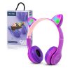 Bluetooth 5.0 vezeték nélküli fülhallgató macskafüllel, Cat Ears lila