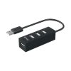 USB Hub 4 Portos elosztó, USB 2.0, fekete (Equip-Life - 128955)