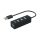 USB Hub 4 Portos elosztó, USB 2.0, fekete (Equip-Life - 128955)