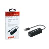 USB Hub 4 Portos elosztó, USB 2.0, fekete (Equip-Life - 128955)