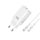 Samsung Galaxy-hoz 65W GaN 2 USB portos Gyorstöltő (2db foglalattal: USB-A és USB-C) + Kábel USB-C to USB-C (Type-C) 1 méter, Fehér