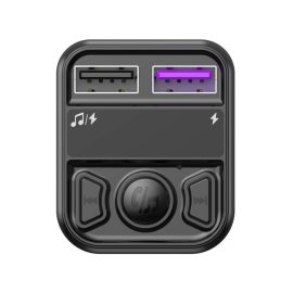   Szivargyújtós Autós FM Transmitter 2xUSB 3.1A telefon gyors töltővel, MP3 lejátszás (Jellico - FM1)