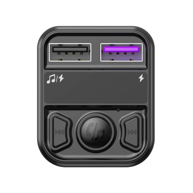 Szivargyújtós Autós FM Transmitter 2xUSB 3.1A telefon gyors töltővel, MP3 lejátszás (Jellico - FM1)