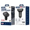 Szivargyújtós Autós FM Transmitter 2xUSB 3.1A telefon gyors töltővel, MP3 lejátszás (Jellico - FM1)