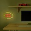 CHECK ENGINE feliratos LED neon lámpa, falra akasztható világítás, USB csatlakozóval